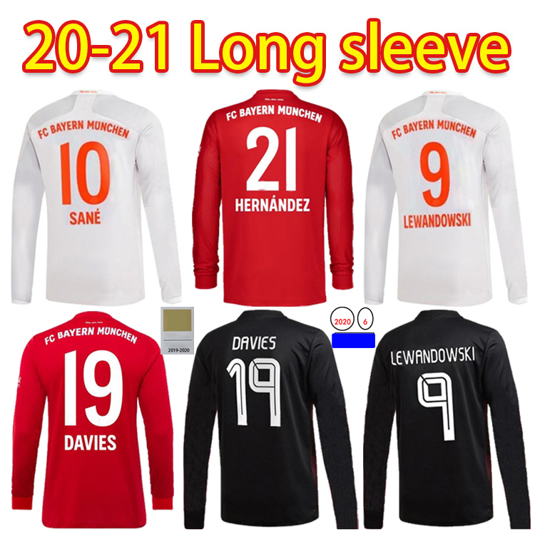 

2021 LEWANDOWSKI SANE Long sleeve soccer jersey suit COMAN MUNICH MULLER DAVIES football shirt Men Kids kit MUNCHEN HUMANRACE fourth 4th, Black;yellow