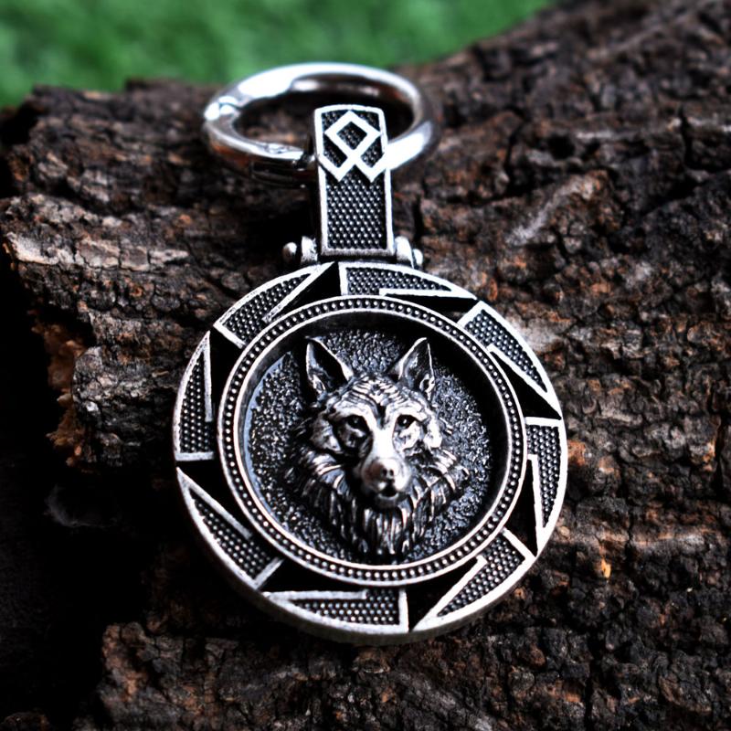 

viking wolf keychain Animal Keychain Wolf Lover Gifts