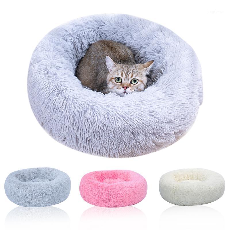 

Long Plush Super Soft Pet Bed Kennel Dog Round Cat Winter Warm Sleeping Bag Puppy Cushion Mat Portable Cat Supplies Soft1