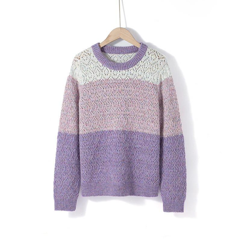 

2020 Autumn Winter Women's Sweater Wool Plush Blend Skin-Friendly Lazy Inside Wear European Station Women's Celebrity Inspired, Purple
