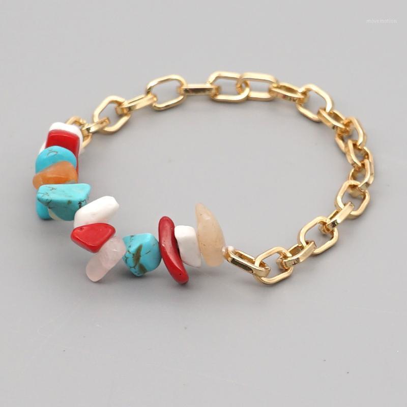 

Go2Boho Boho Jewelry Irregular Natural Stone Bracelets For Women 2021 Fashion Jewellery Gold Plated Chain Bracelet Wholesale1