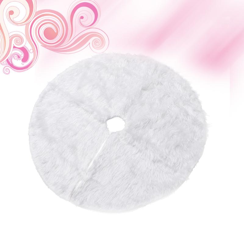 

1PC Christmas Tree Skirt White Fabric High-grade Plush Tree Skirt for Decorating Party Christmas