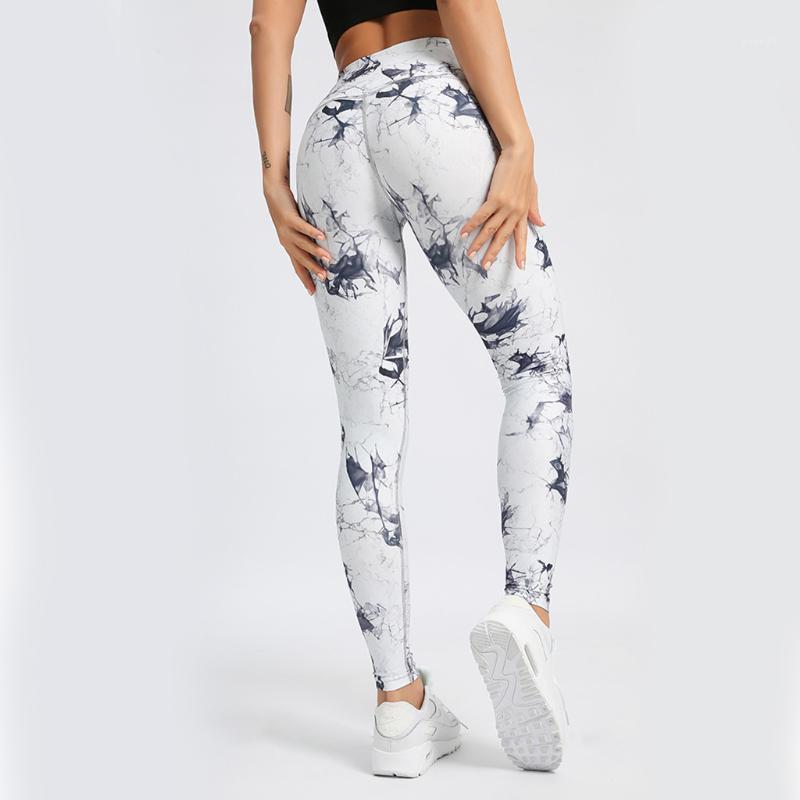 

Women Yoga Pants Tie-dye Printing Sport Gym Leggings Peach Hip Fitness Tights Sportswear Bodybuilding Running Leggings1