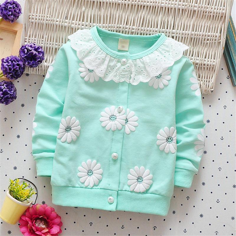 

BibiCola 2020 Spring Girl Jacket Kids New Clothes Flower Tops Baby Girl Coat Autumn Children Girls Cute Clothing Casual Clothes, Picture color