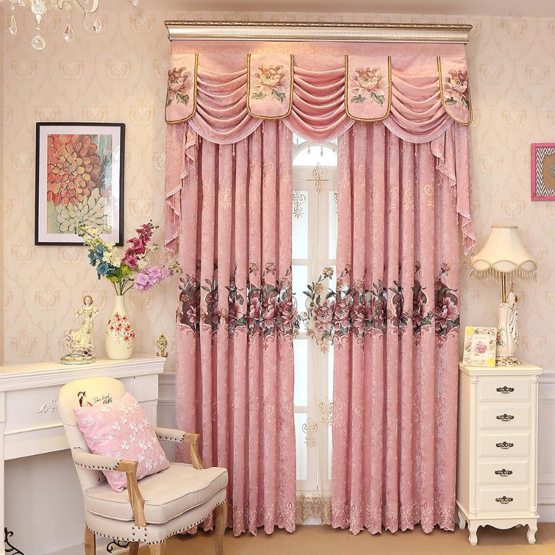 

Polyester Striped luxury Embroidered Flat Valance Blackout curtains the curtains in the Livingroom Flat Window can Customizable, Tulle curtain