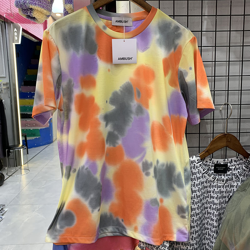 

Real Pics New Tie Dye T-shirts Men Women O-Neck Cotton Casual Top Tees Short Sleeve T-shirt