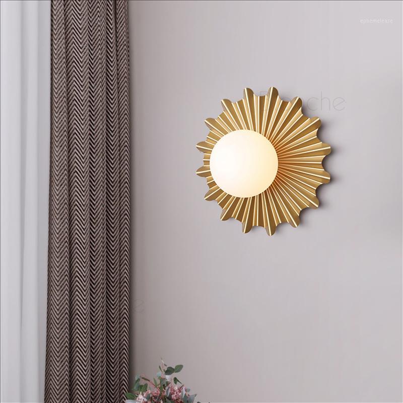 

Modern Led Sun Wall Lights Nordic Iron Art Wall Lamps Gold Sconces Fixtures for Bedroom Bedside Living Room Kitchen Decor Lights1