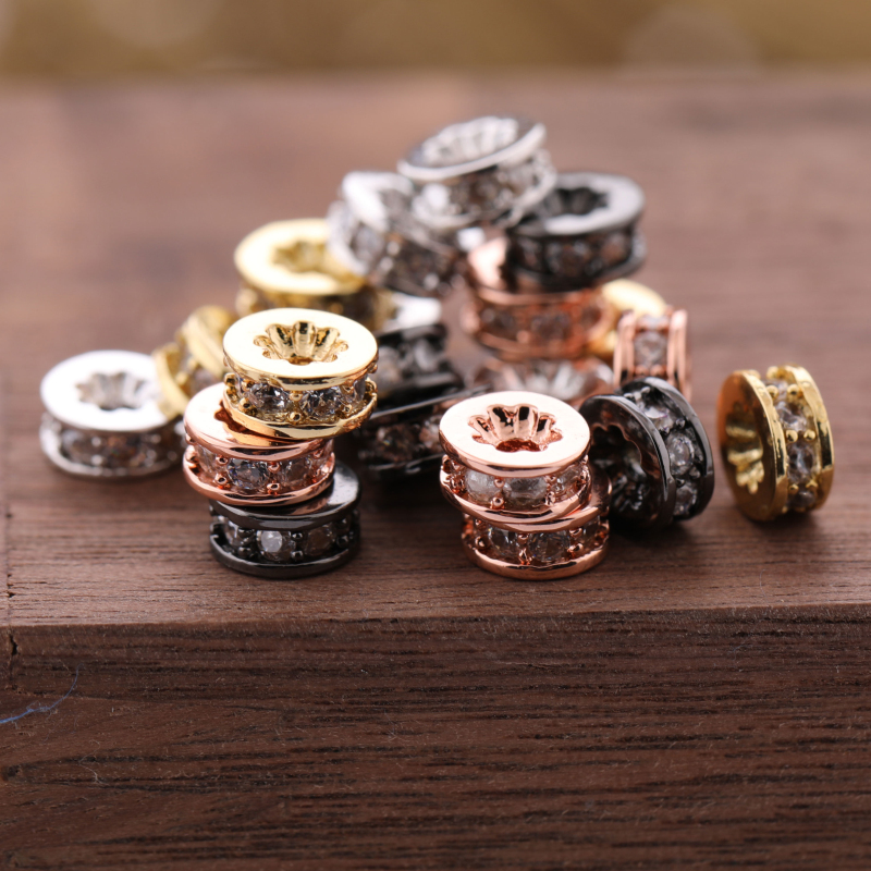 

Brass Cubic Zirconia DIY Accessory Micro Pave Metal Accessories Zircon Spacer Charms for Jewelry Making