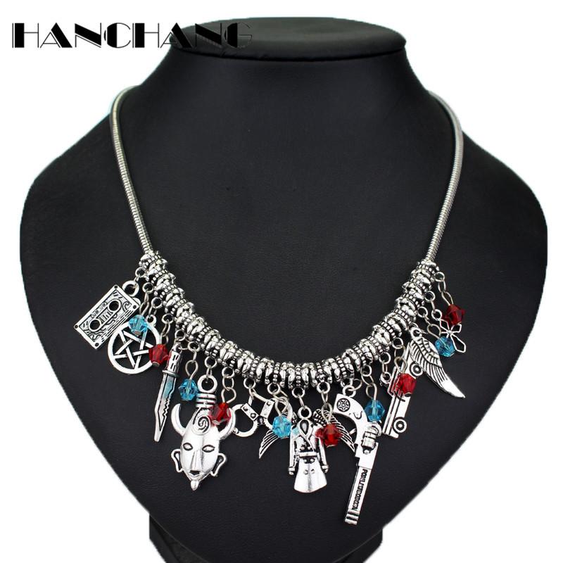 

DIY Necklace for women girls Movie Jewelry Supernatural Accessories Chain choker necklace punk style collar for Female
