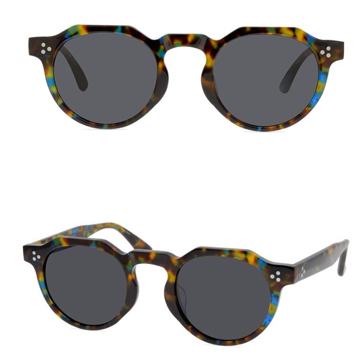 

Brand Men Women Sunglasses Retro Round Sunglasses for Men Handmade Thick Frame Shades Sunglasses Unisex Gray/Dark Green Lenses Sun Glasses