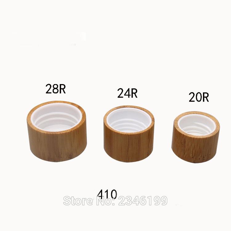 

30pcs/lot 20/410, 24/410, 28/410 DIY Bamboo Screw Cap, Plastic Cosmetic Screw Cap, Cometic Makeup Accessories, 20mm 24mm 28mm