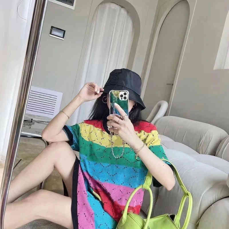 

Casual Dresses fashion fall design G women' casual skirt high quality mixed color personality long short sleeve elastic comfort E0LW, Multi