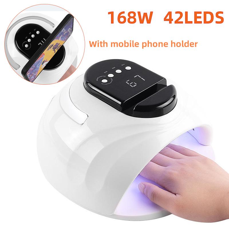 

168W Portable Nail Lamp Phototherapy Nails Dryer Gel Varnish Curing Ice Lamp Manicure Nail Art Tool With Mobile Phone Holder, 36w usb