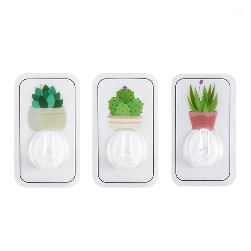 

6 pcs Plant Printing Hook For Keys Plastic Self-Adhesive Door Hook Decorative Hooks Wall Holder Home Organizer For Tools EGP125B1