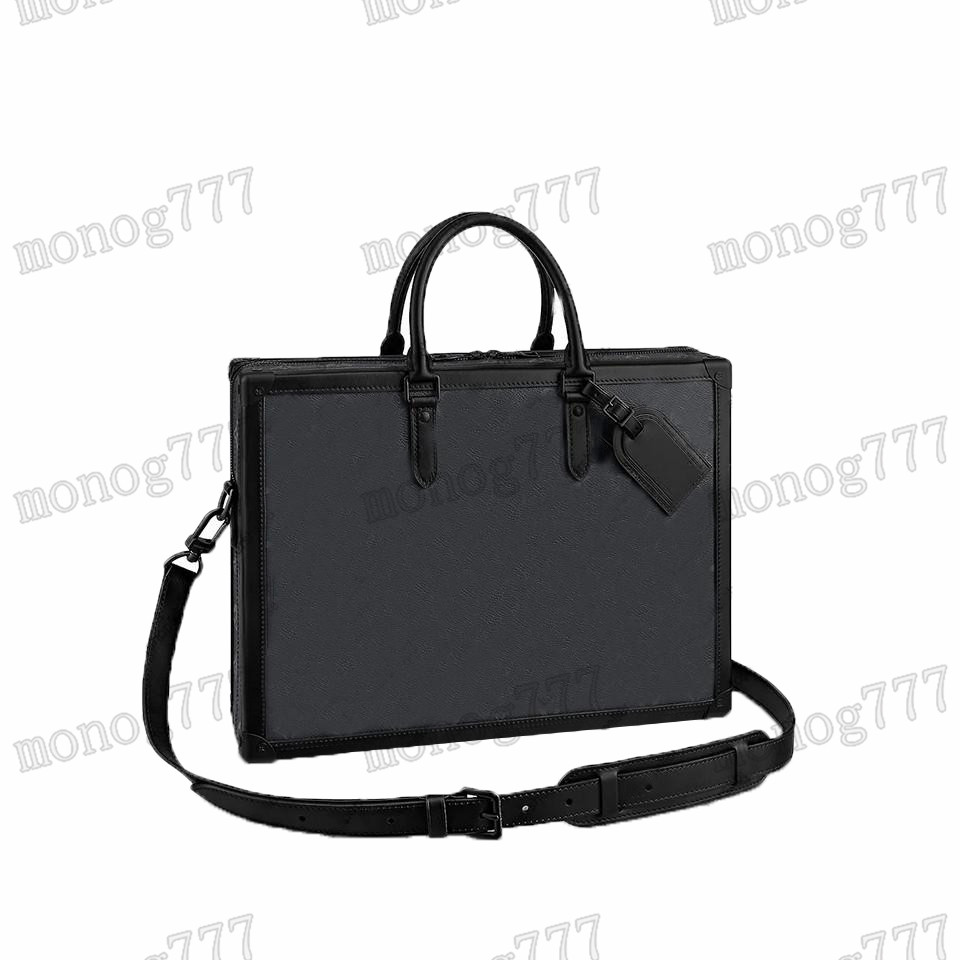 

SOFT TRUNK BRIEFCASE Men Box Messenger Purse embossed Cowhide Designer briefcase portfolio attache case tote Handbag ShoulderBag, Dark grey