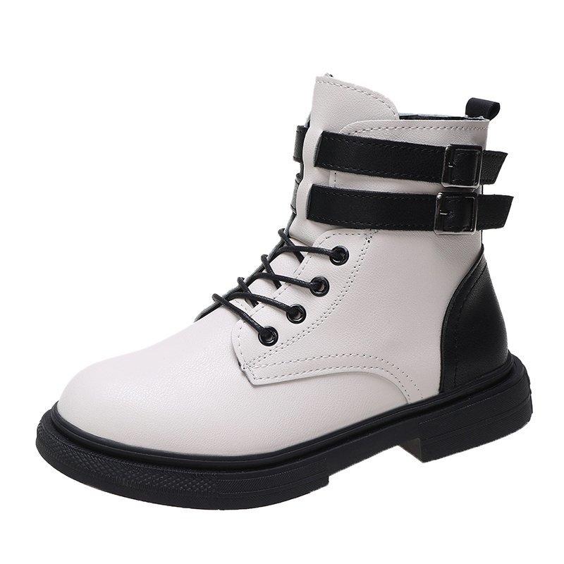 

Women Boots Fashion Women Shoes Breathable Short Boots PU Leather Female Ankle High Top Wearable Casual Sneakers, Black