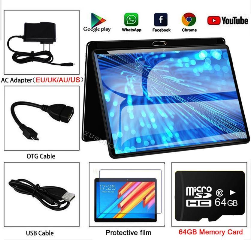 

Newest Design Free Shipping 2.5D TP Dual Glass 10 inch android 9.0 tablet IPS Screen Dual SIM Card Play Store GPS Tablet 10 10.11, White