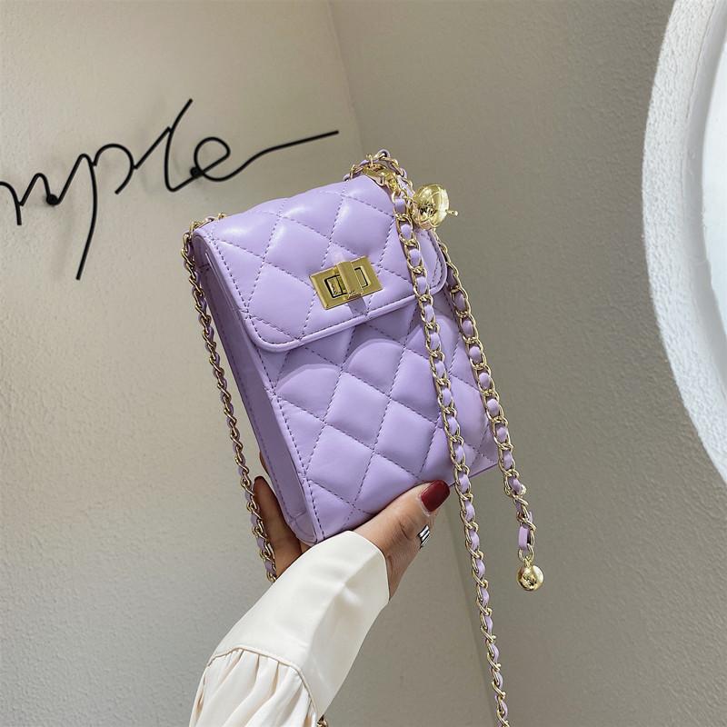 

Mini Chain PU Leather Crossbody Bags for Women 2021 Phone Shoulder Designer Handbags Trend Luxury Lock Hand Bag Female Wallets, Black