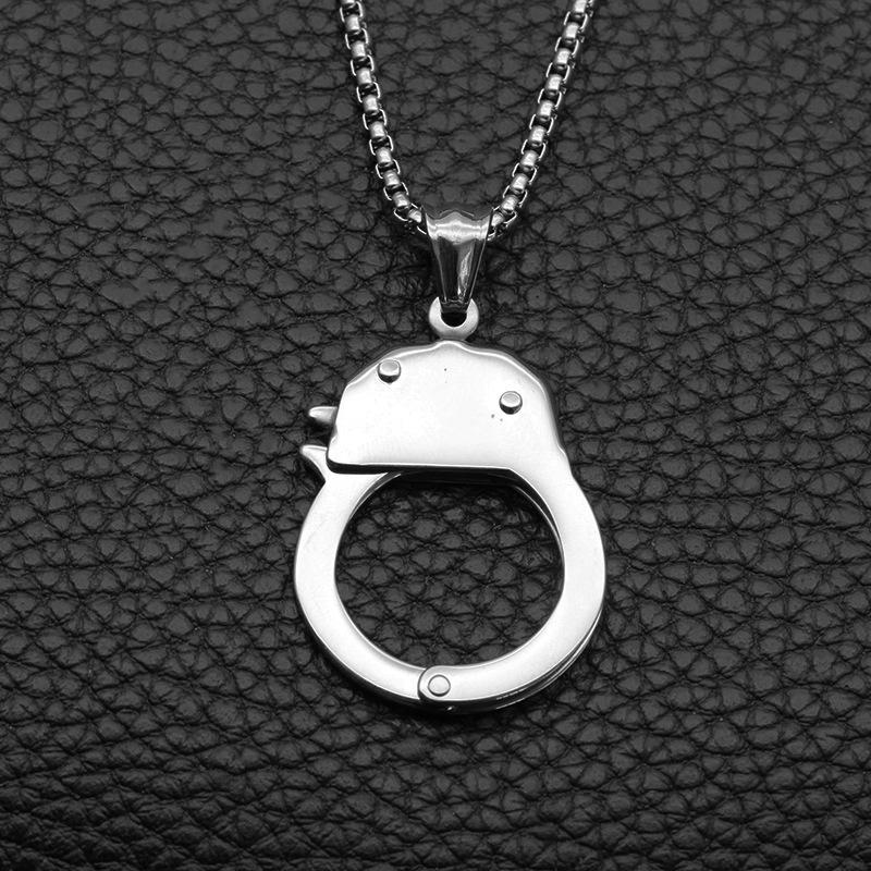 

chain necklace pendants large hip hop long necklaces jewelry for neck Couples Handcuffs necklaces mens stainless steel fashion
