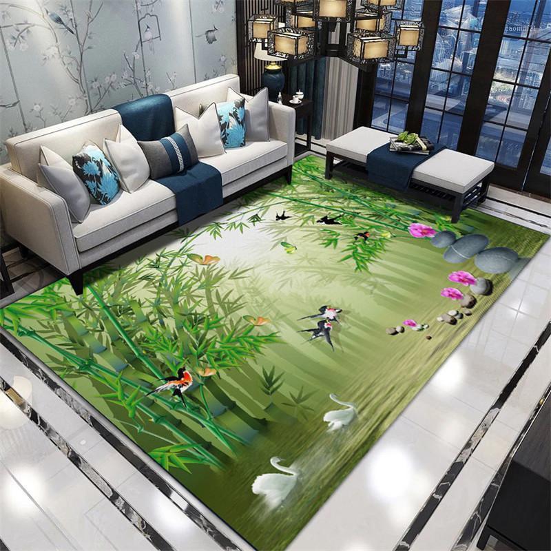

3D Carpet For Living Room Chinese Flower Printed Pastoral Area Rugs Large Carpets Bedroom Bedside Floor Mats Home Decoration1, 11