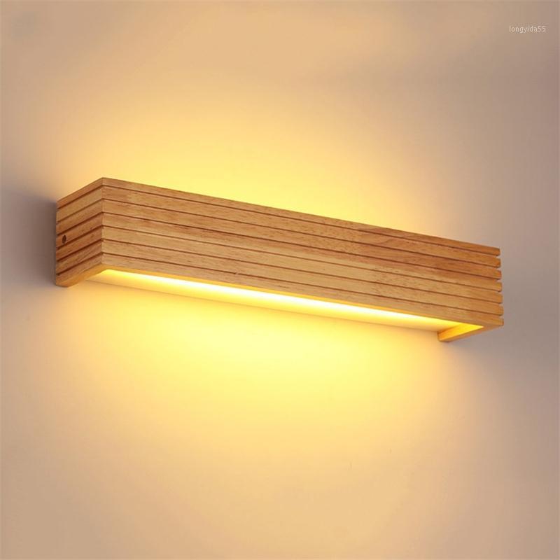 

Modern Japan Style Led Oak wooden Wall Lamps Lights Bedroom Bed lamp bathroom Home Wall Sconce solid wood light fixtures1