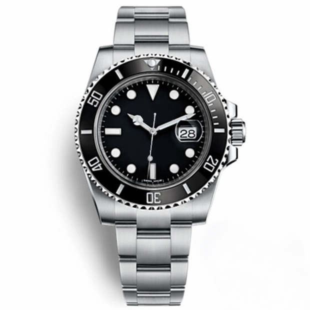 

Casual Black Watch 116610 Men Automatic Sapphire Stainless Solid Ceramics Bezel Orologio da uomo Mens Wristwatch Montre Homme Gift