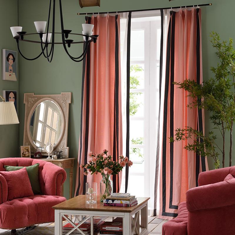 

Luxury wedding curtains brand cotton and linen curtains quality plain window for living room custom made door curtain, As picture