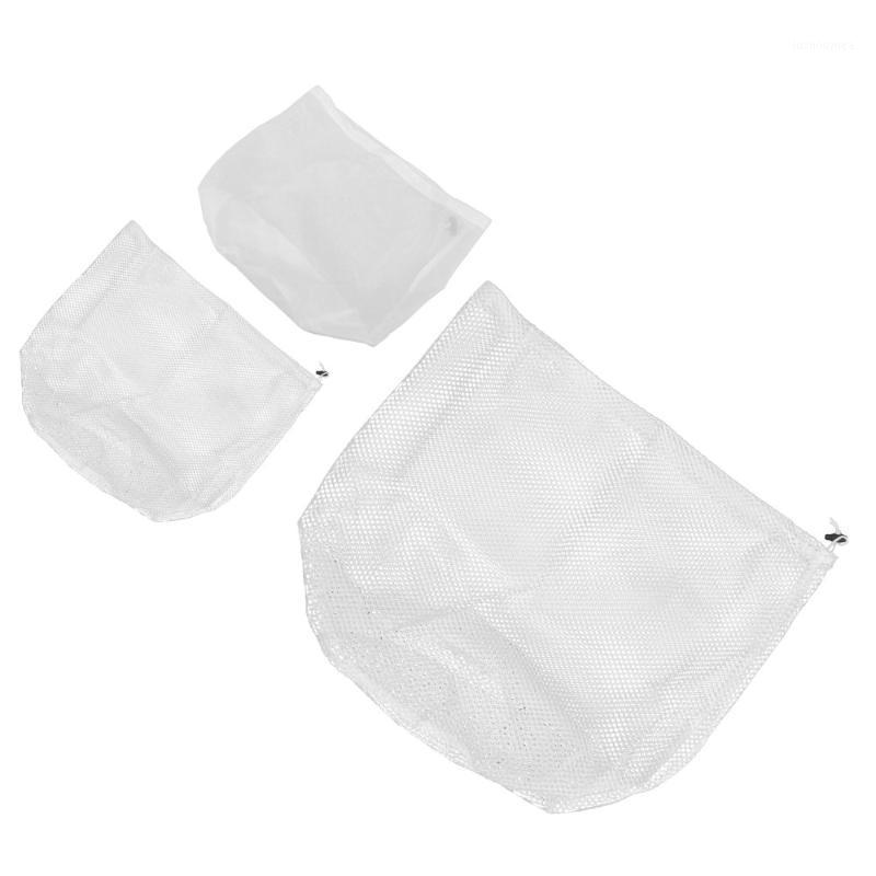 

3Pcs Washing Laundry Bag Practical Drawstring Mesh Bag Clothes Organizer White1