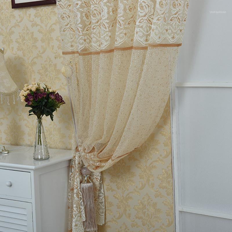 

2020 Luxury Lace Hollow Curtains Tulle Fabrics For Bedroom Window Curtains For The Living Room Drapes Window Screening Panels1, Photo color
