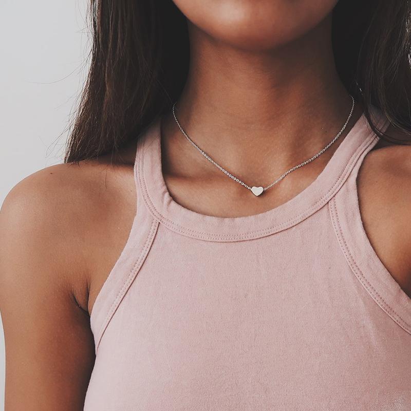 

Tiny Heart Choker Necklace for Women gold Chain Smalll Love Necklace Pendant on neck Bohemian Chocker Jewelry