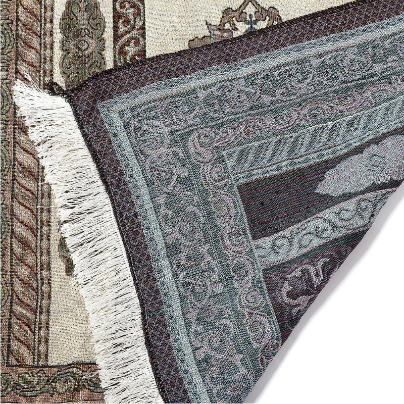 

Tassel Carpet Cotton Blend Decoration Thin Portable Travel Soft Blanket Gift Tablecloth Home Prayer Rug Bedroom For Muslim, As pic