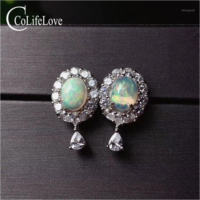 

CoLife Jewlery 925 Silver Gemstone Stud Earrings 100% Natural Opal Earrings for Daily Wear Elegant Opal Jewelry Gift for Woman1