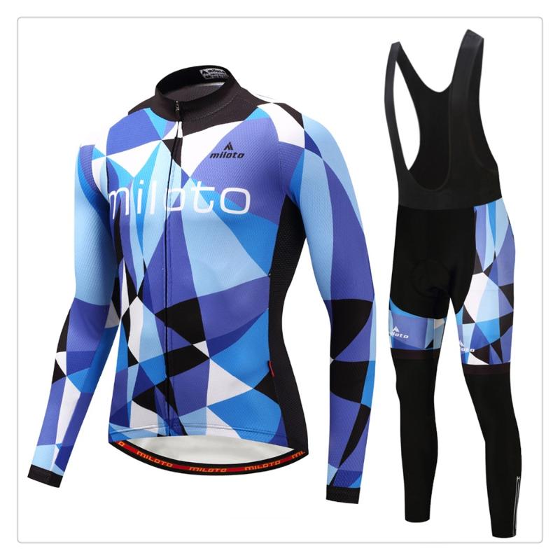 

Winter Long Sleeve Cycling Sets Ropa Ciclismo Hombre Anti Wrinkle Comfortable Jersey Elasticity Bib Shorts Gel Pad Bike 19D, Cycling clothing3