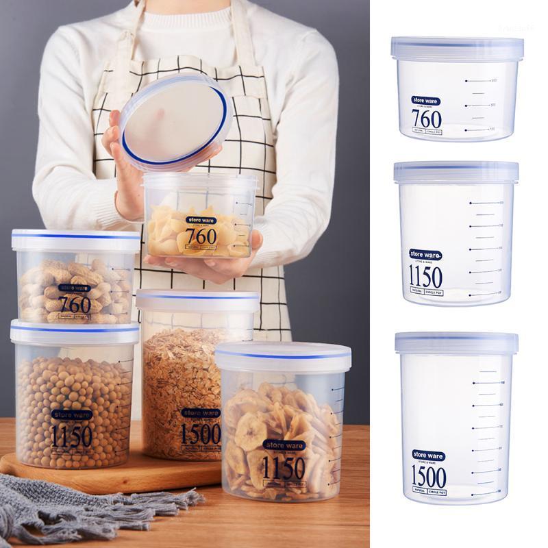 

Two colors 760-1500 Ml Kitchen Storage Box Sealing Storage Container Preservation Plastic Fresh Pot Container1