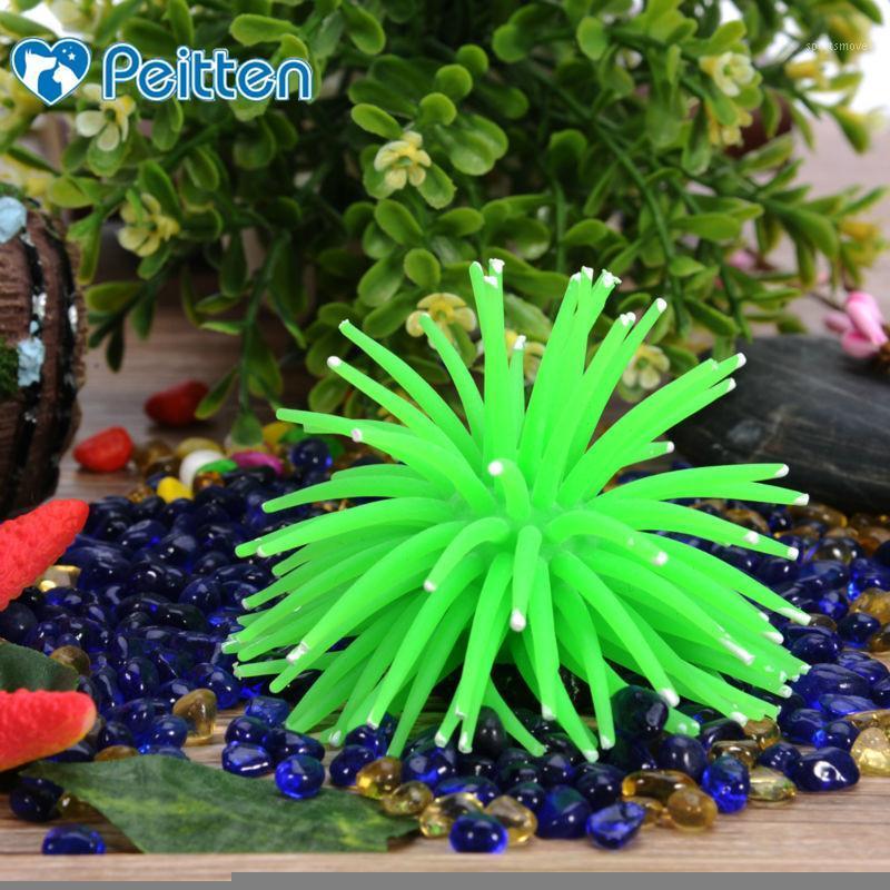 

Beautiful Glowing Effect Aquarium Artificial Soft Corals Jellyfish Ornament Fish Tank Decoration1