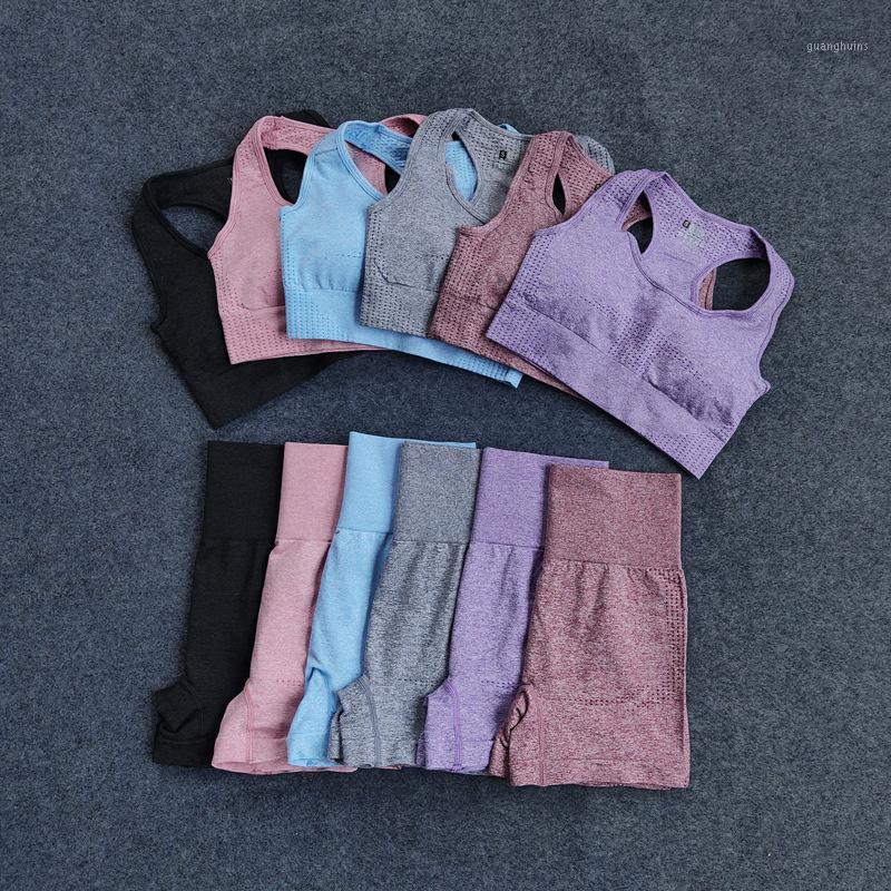 

Vital Seamless Gym Set Workout Clothes Women Short Sleeve Crop Tops Fitness Shorts Sports Wear Gym Clothing 2Pcs Yoga Sport Suit1, Black