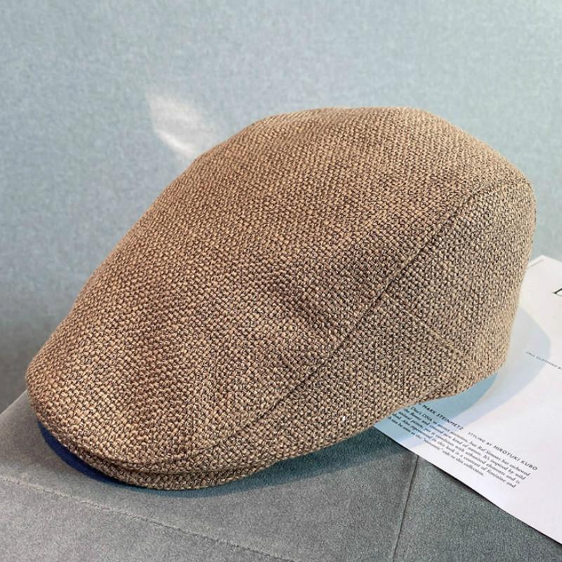 

2021 Spring Beret Caps Outdoor Sun Breathable Flat Hats Womens Mens Ivy Cap Solid Color Duckbill Hats Vintage Gatsby Beret Hat, Black