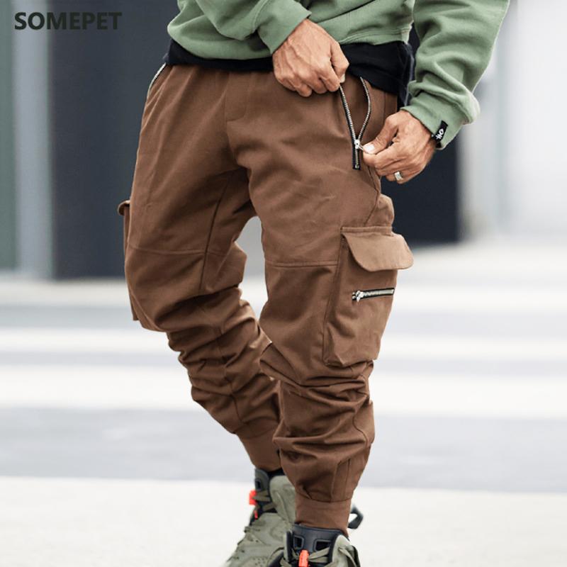 

Men's Pants Joggers Men Harem Multi Pockets Streetwear Hip Hop Sweatpants Harajuku 2021 Spring Casual Track Cargo Pant Trousers, Black