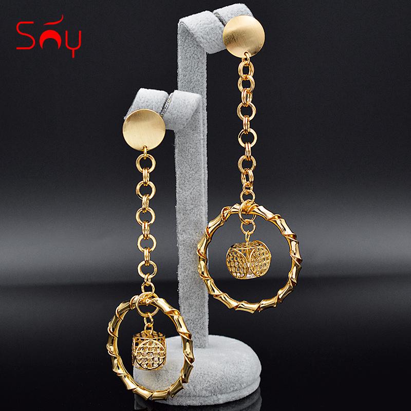

Sunny Jewelry Vintage Jewelry Zircon Earrings Long Drop Dangle Earrings For Women For Wedding Birthday Round Square