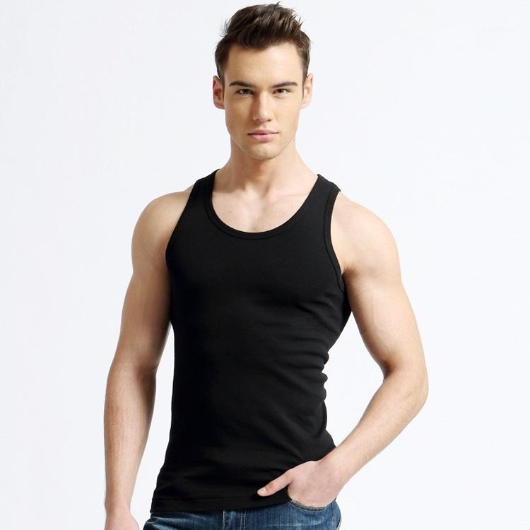 

Spring and Summer Men's Sports Vest Pure Cotton Slim Fit Bodybuilding Sports Running Vest Men Gym Tank Top1, Wine red