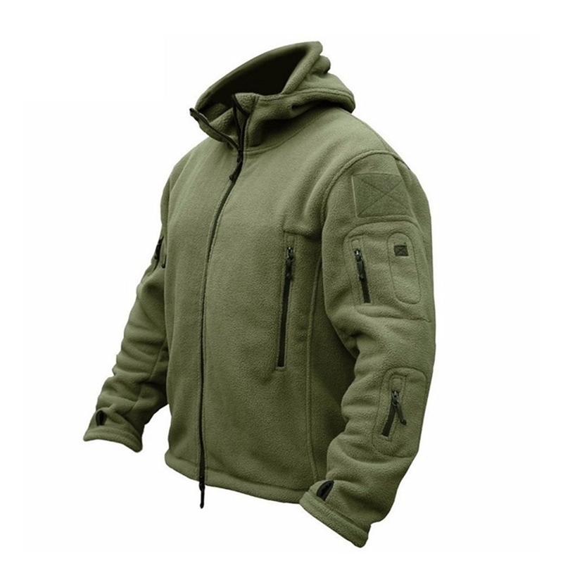 

ZOGAA Men Military Jacket Coat Fleece Tactical Overcoat Outdoor Breathable Sport Hiking Polar Jacket Solid Loose Hooded Coat Men 201124, Khaki