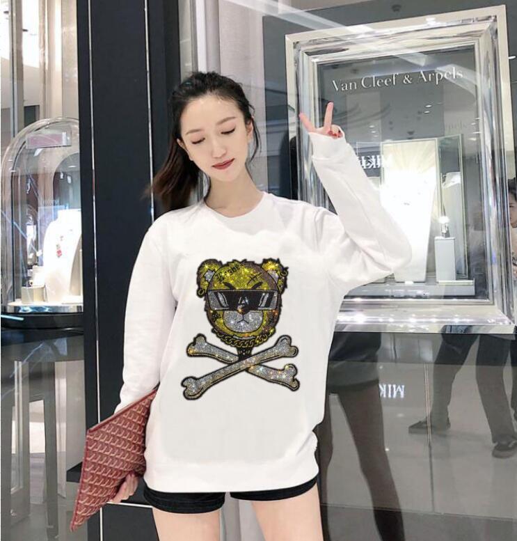 

2021 New Hot Dribble Hoodie Long Sleeve Winter Sweatshirt the Neck Women's Clothes Diamond Casual Hoodies Top C5k9, As shown