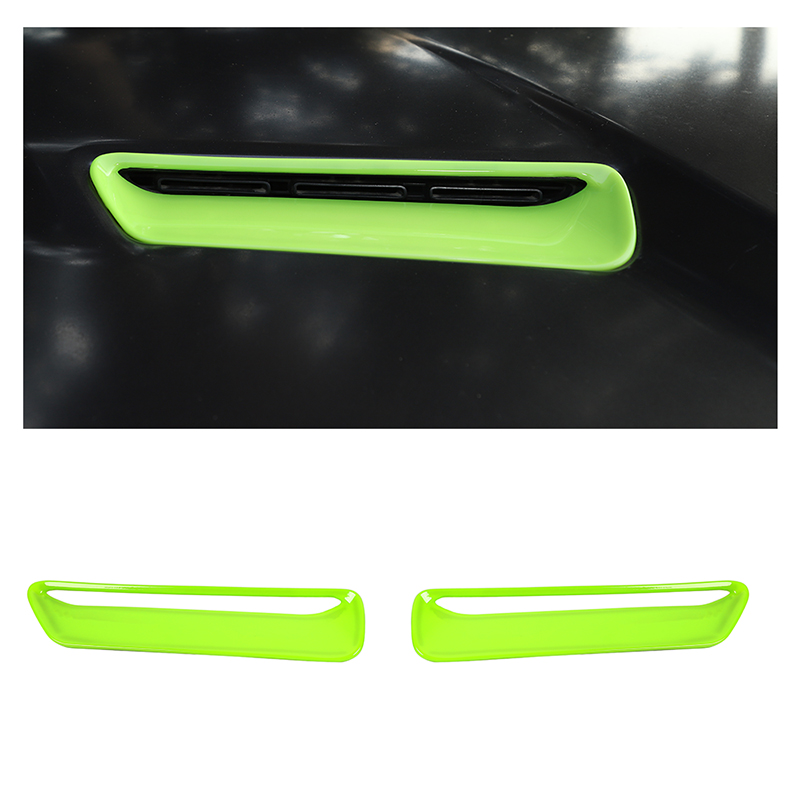 

Green Cowl Vent Hood Scoop Air Vent Trim Bezels For Dodge Challenger 2015 UP Car Interior Accessories