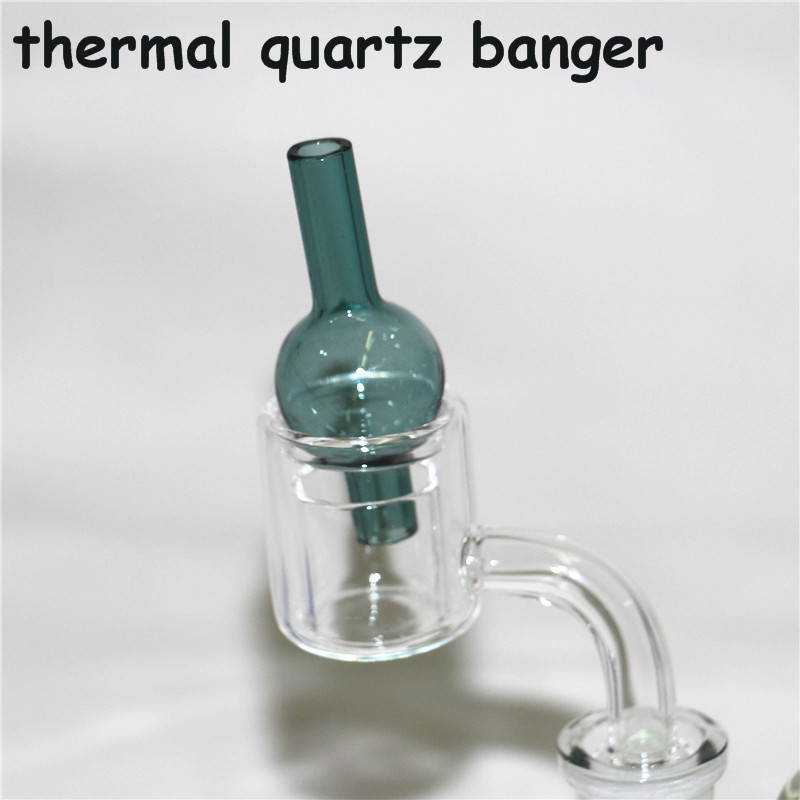 

smoking pipes XXL Double Walls Quartz Thermal Banger Nail Carb Cap with 10mm 14mm Quartzs Domeless Nails Glass Bead Ball Caps for Water Pipe bong