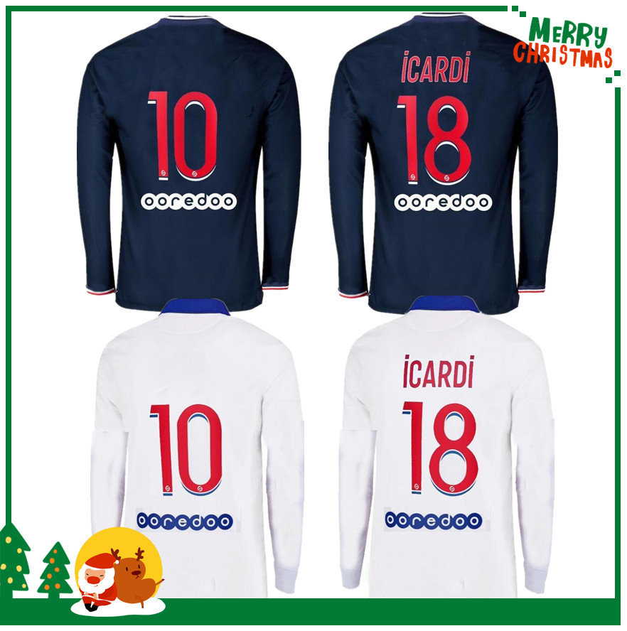 

Long sleeve 20 21 soccer jersey 2020 2021 MBAPPE ICARDI shirt JR KIMPEMBE sets uniform maillot de foot hommes enfants, Black;yellow