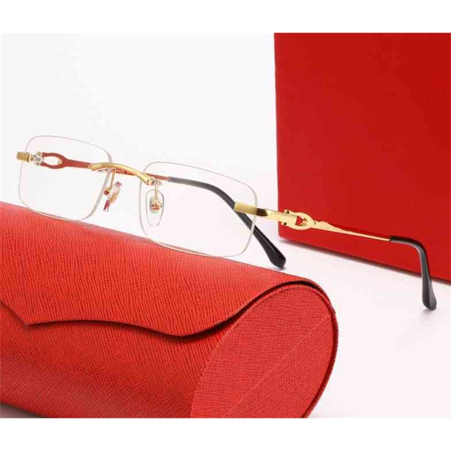 

Vintage Sun lasses Frame Men Sunglasses Gold Rimless Women Eyeglasses for Man Clear Lens Prescription Spectacle French