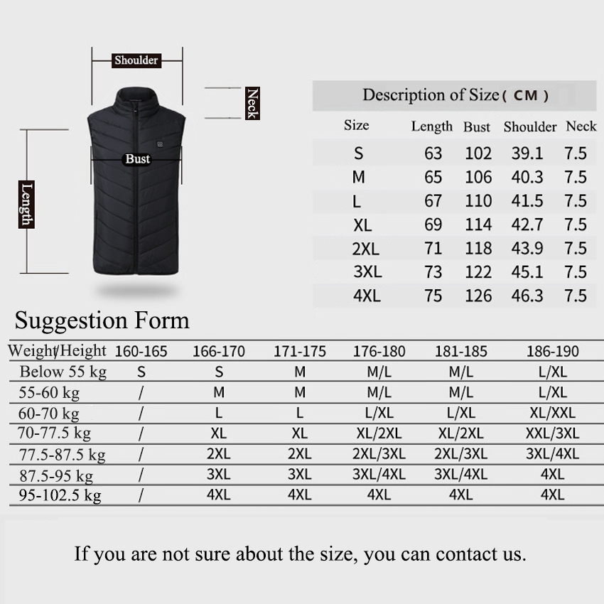 

Men Women Electric Heating Vest Jacket Sleeveless Waistcoat USB Thermal Clothing Winter Warm Jacket Outerwear Male Heated Vest 201120, Blue vest