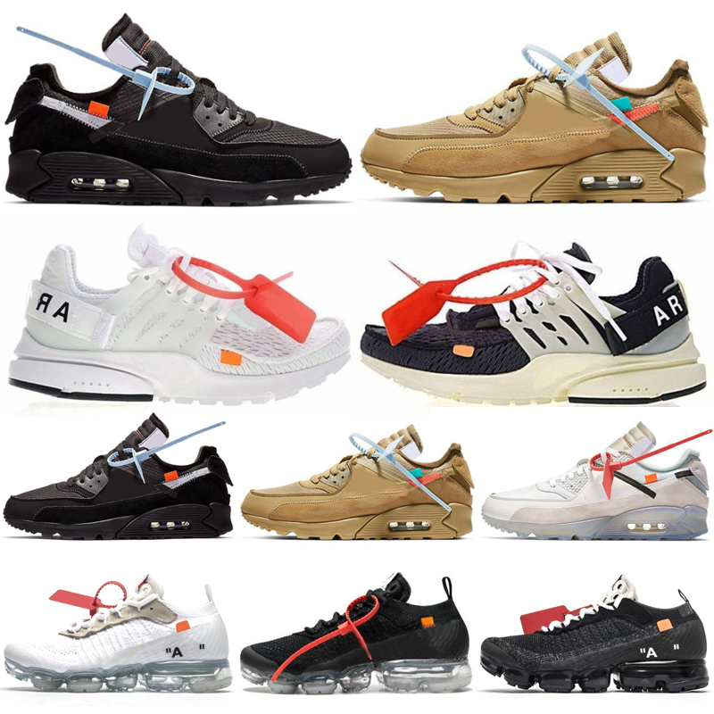 

Top Quality Off prestos white running Shoes mac volt green black 90S fly racer Chaussures designer Zapatos Triple Black Casual Sneakers