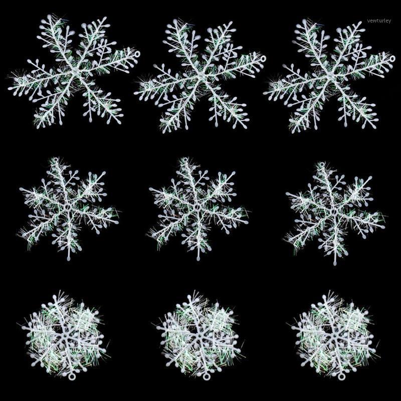 

90/180pcs Plastic Snowflakes DIY Xmas Festival Ornaments For Party New Year Winter Wedding Window Decoration Christmas Ornaments1