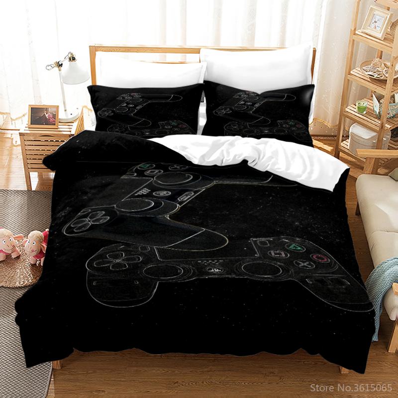 

Black Game Gamepad Pattern 3d Bedding Set Classic Digital Print Duvet Cover Pillowcase Europe/Australia/USA  Queen King Size, 10